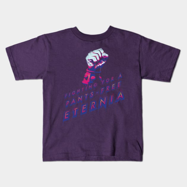 Pants Free Eternia Faker alt-colors Kids T-Shirt by MunkeeWear